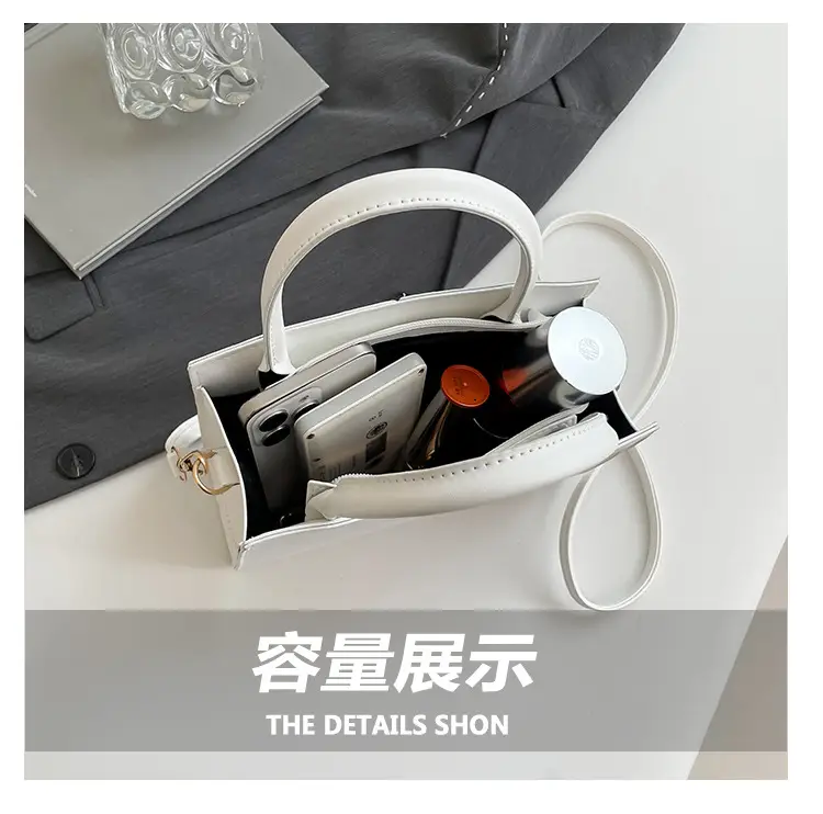 White Croc Embroidered Handbag for Women — feature 7