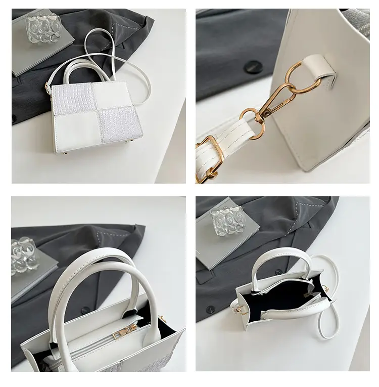 White Croc Embroidered Handbag for Women — feature 9
