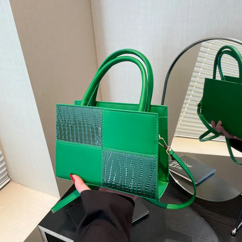White Croc Embroidered Handbag for Women - Image 5