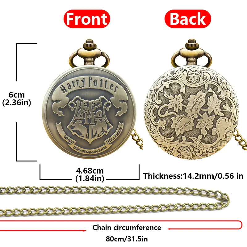 Harry Potter Quartz Pocket Watch with Dragon Handle - Image 7