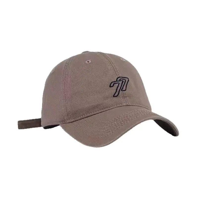 Women's Korean Style Beige Baseball Cap with Embroidered Design - Image 13