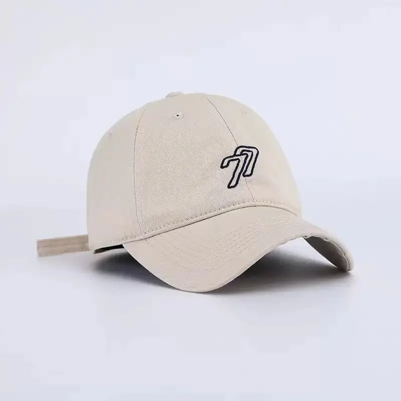 Women's Korean Style Beige Baseball Cap with Embroidered Design - Image 2