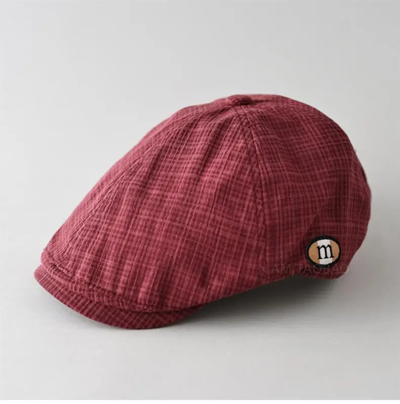Men's Green Plaid Cap with Logo Patch — feature 10