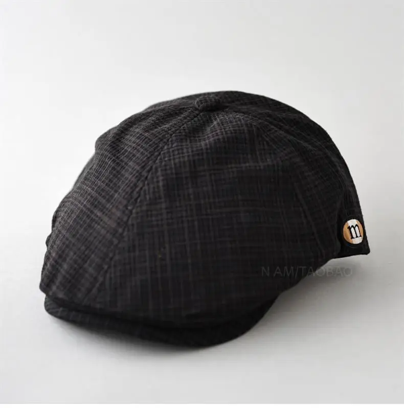 Men's Green Plaid Cap with Logo Patch — feature 2