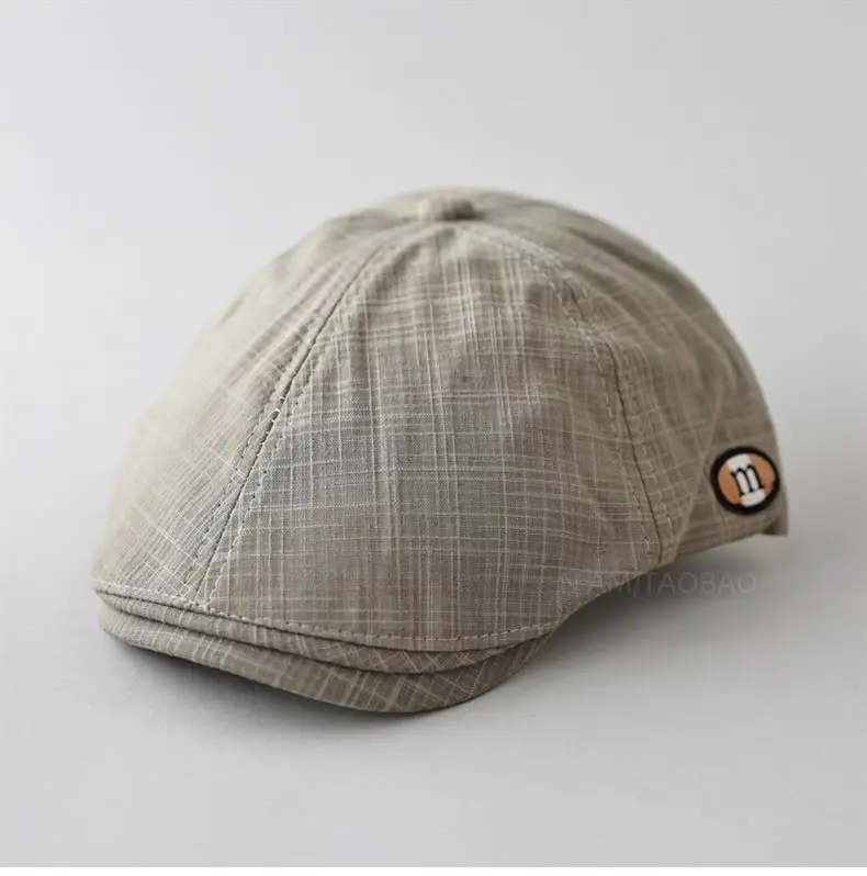 Men's Green Plaid Cap with Logo Patch — feature 4