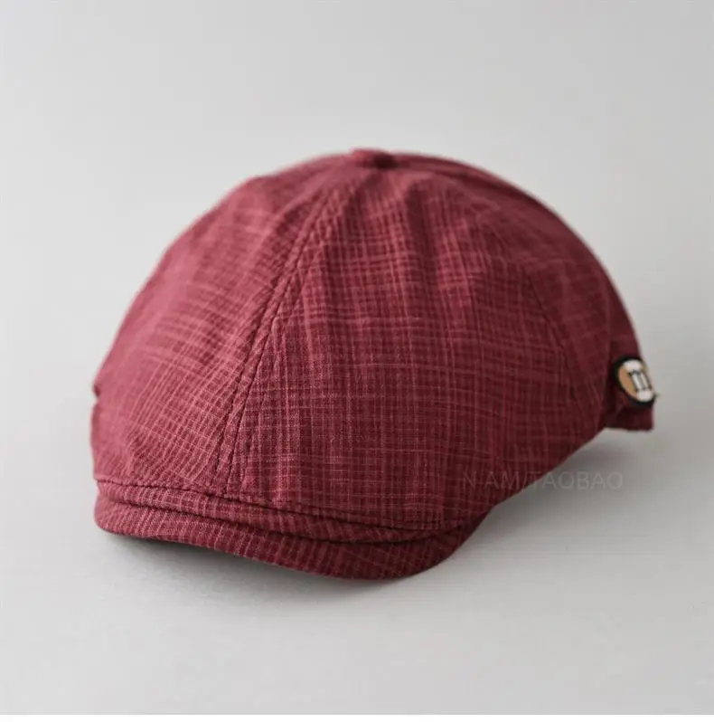 Men's Green Plaid Cap with Logo Patch — feature 6