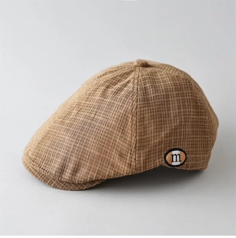 Men's Green Plaid Cap with Logo Patch — feature 8