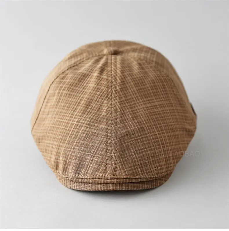 Men's Green Plaid Cap with Logo Patch — feature 9