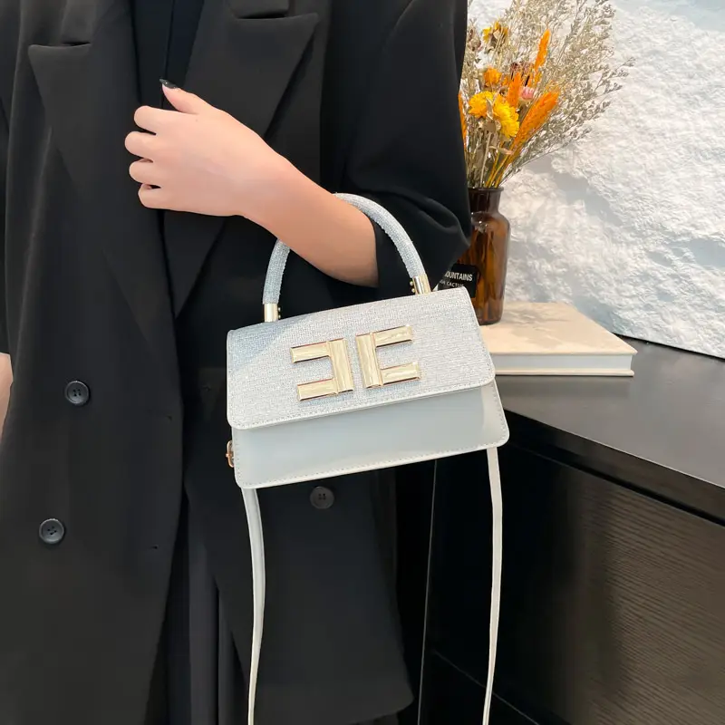 Light Luxury Small Square Bag with HE Logo