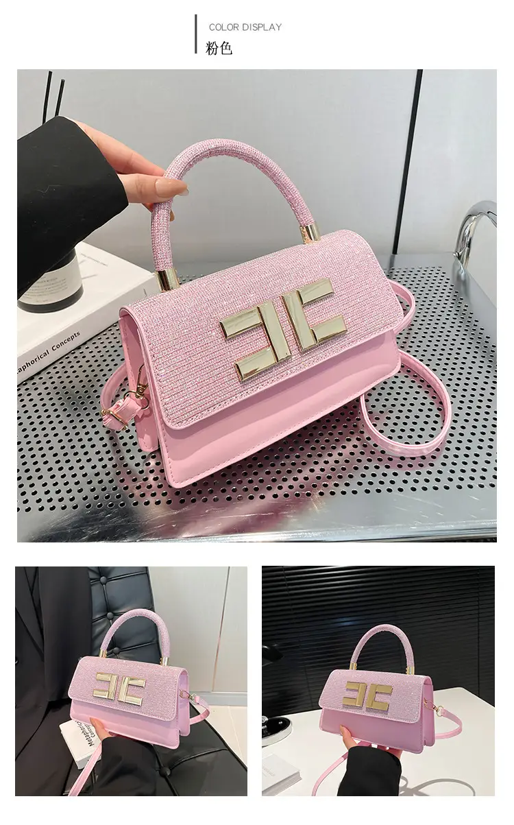 Light Luxury Small Square Bag with HE Logo — feature 25