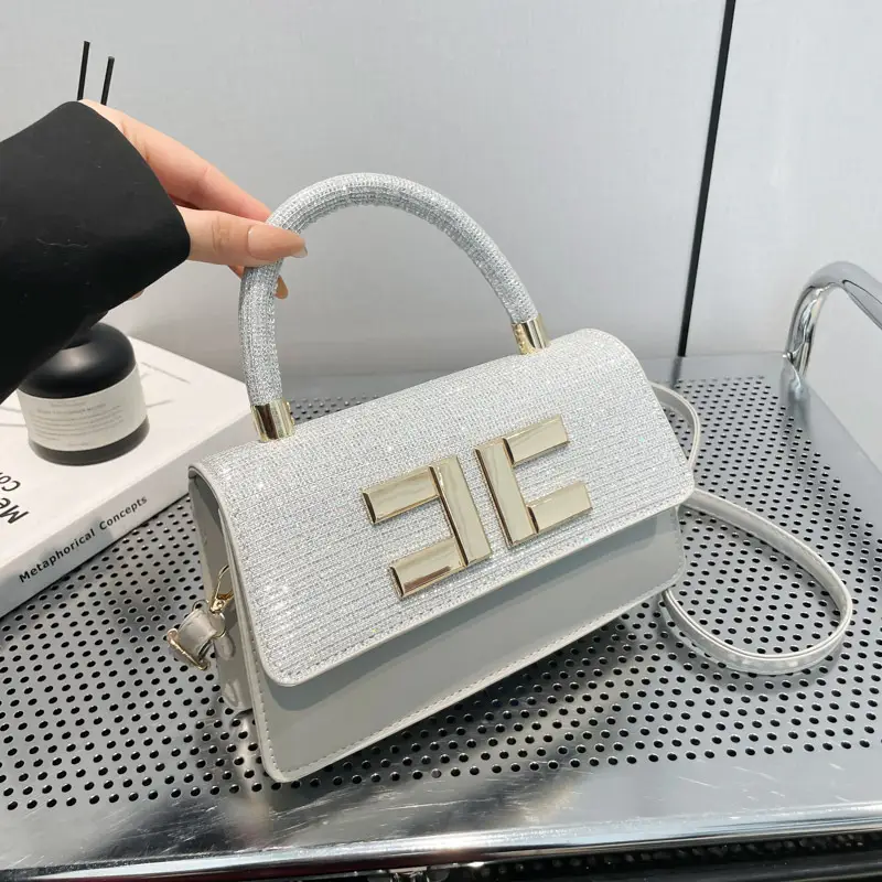 Light Luxury Small Square Bag with HE Logo