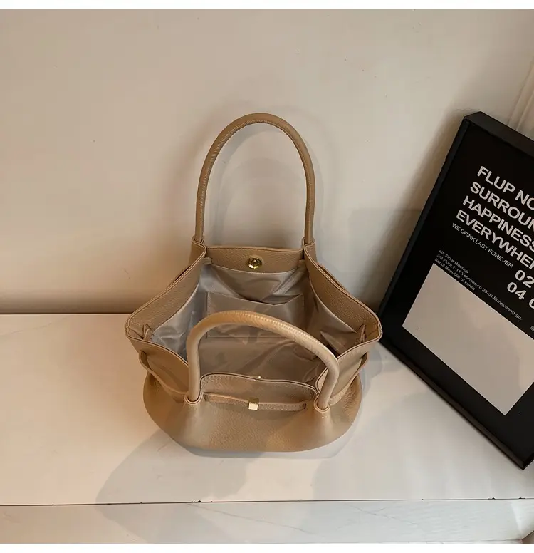 Women's Beige Leather Hand Bag 2025 New — feature 9