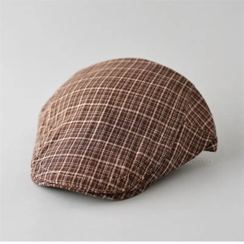 Maroon Plaid Progressive Cap Men Women Casual