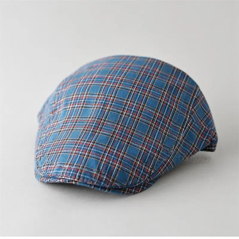 Maroon Plaid Progressive Cap Men Women Casual