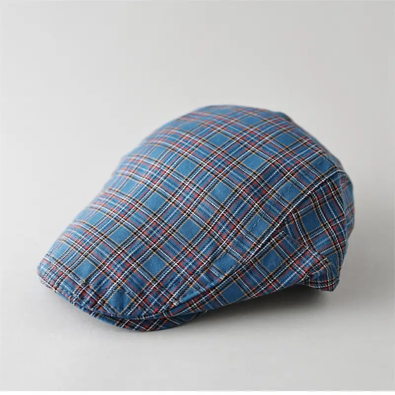 Maroon Plaid Progressive Cap Men Women Casual