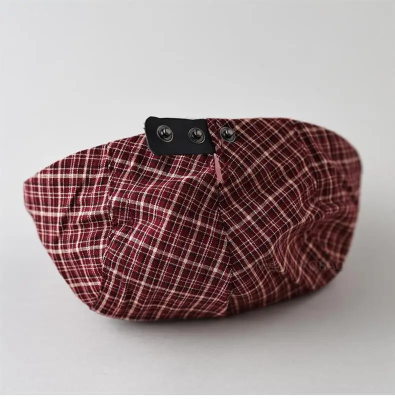 Maroon Plaid Progressive Cap Men Women Casual — feature 9