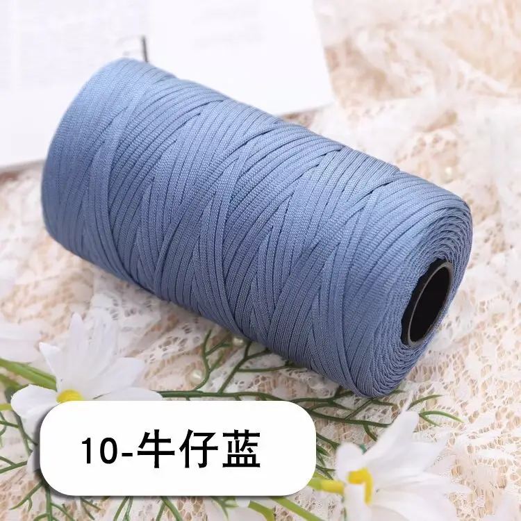 mercerized cotton linen light body ice silk flat belt line diy hand-woven hook hook spring and summer cool hat cushion wool