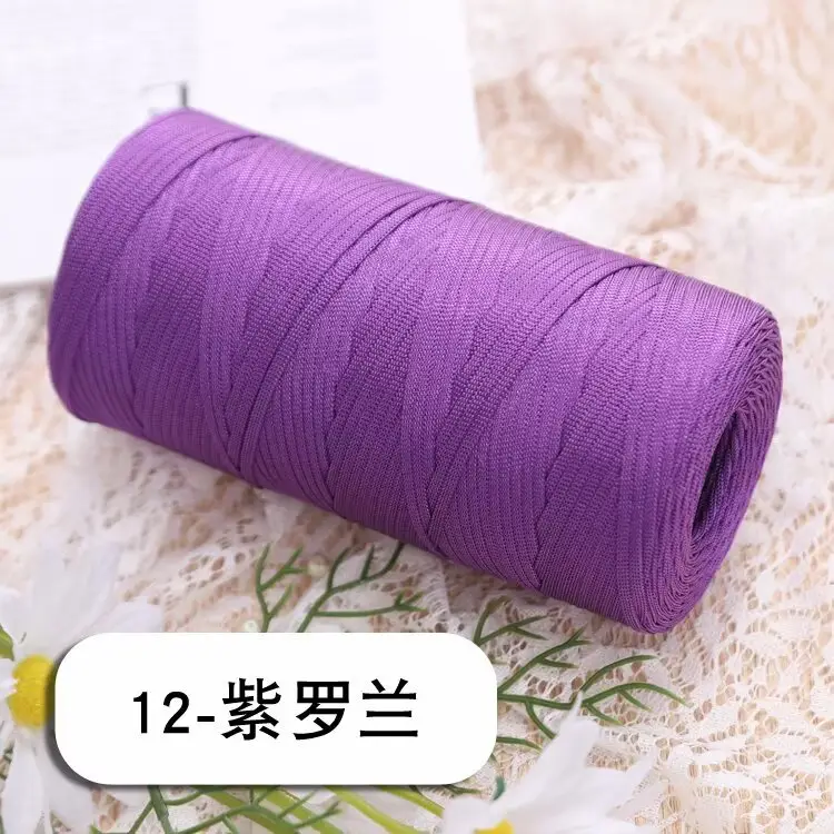 mercerized cotton linen light body ice silk flat belt line diy hand-woven hook hook spring and summer cool hat cushion wool