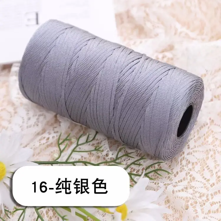 mercerized cotton linen light body ice silk flat belt line diy hand-woven hook hook spring and summer cool hat cushion wool