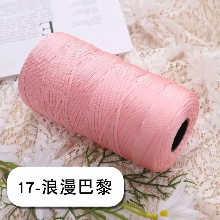 mercerized cotton linen light body ice silk flat belt line diy hand-woven hook hook spring and summer cool hat cushion wool