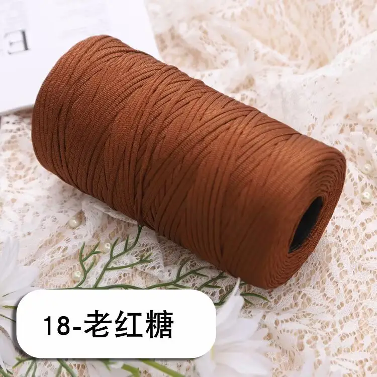 mercerized cotton linen light body ice silk flat belt line diy hand-woven hook hook spring and summer cool hat cushion wool