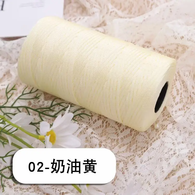 mercerized cotton linen light body ice silk flat belt line diy hand-woven hook hook spring and summer cool hat cushion wool