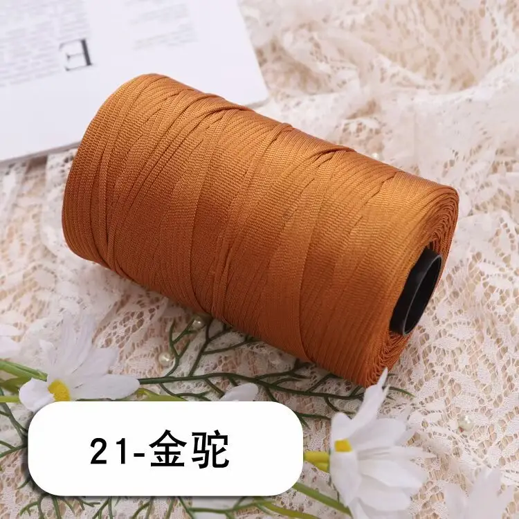 mercerized cotton linen light body ice silk flat belt line diy hand-woven hook hook spring and summer cool hat cushion wool