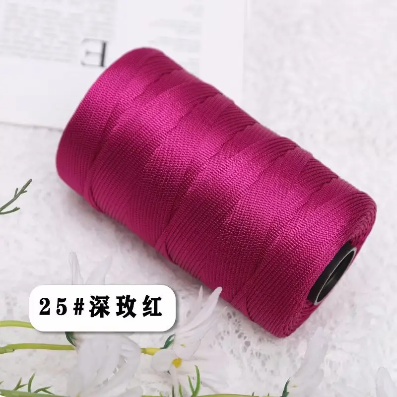mercerized cotton linen light body ice silk flat belt line diy hand-woven hook hook spring and summer cool hat cushion wool