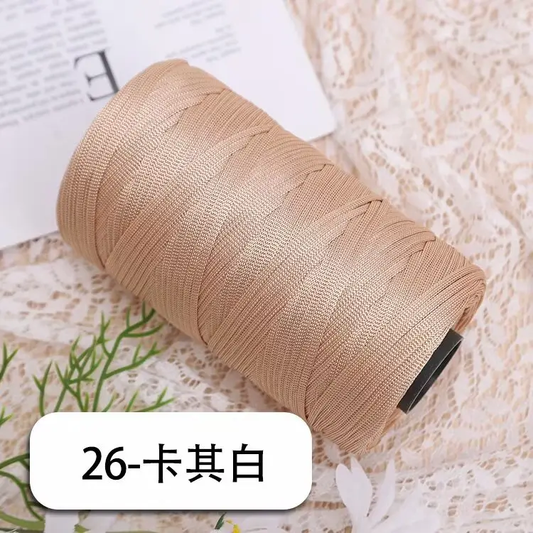 mercerized cotton linen light body ice silk flat belt line diy hand-woven hook hook spring and summer cool hat cushion wool