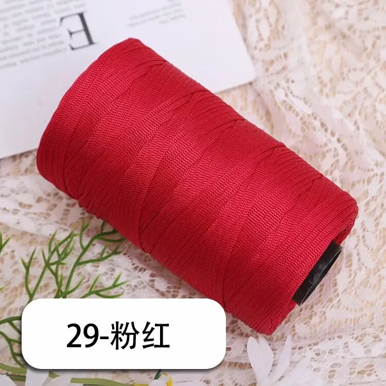 mercerized cotton linen light body ice silk flat belt line diy hand-woven hook hook spring and summer cool hat cushion wool