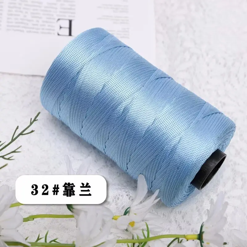 mercerized cotton linen light body ice silk flat belt line diy hand-woven hook hook spring and summer cool hat cushion wool