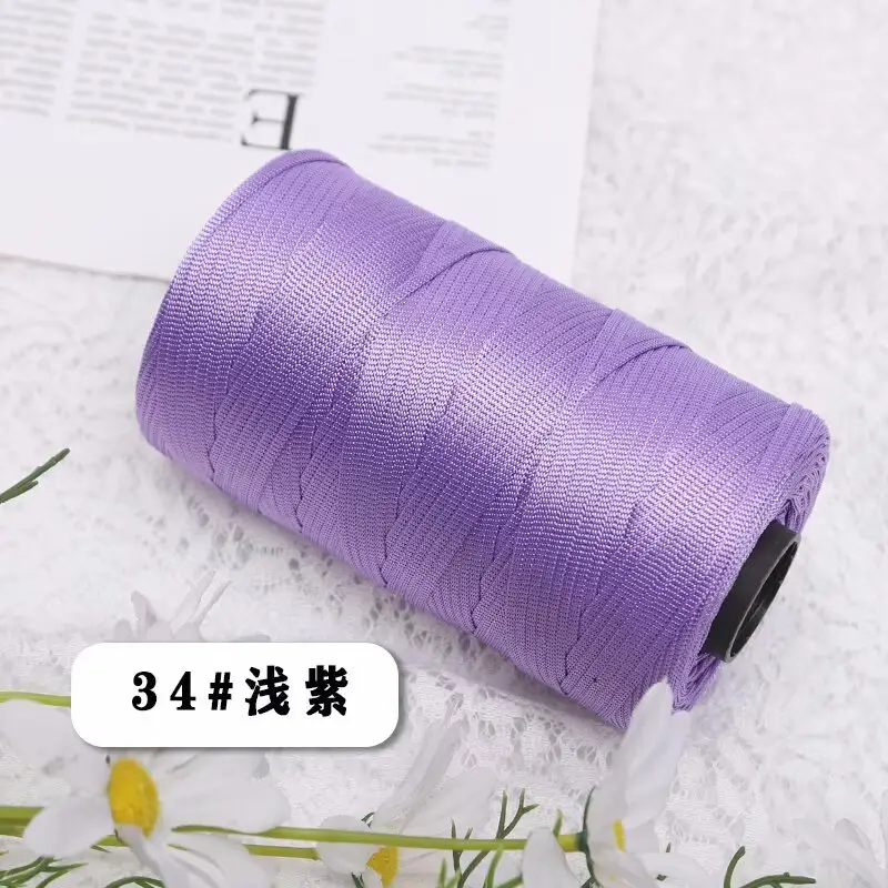 mercerized cotton linen light body ice silk flat belt line diy hand-woven hook hook spring and summer cool hat cushion wool
