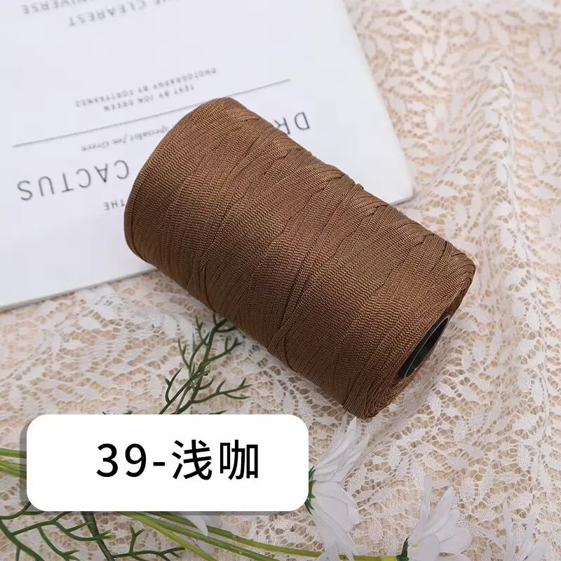 mercerized cotton linen light body ice silk flat belt line diy hand-woven hook hook spring and summer cool hat cushion wool
