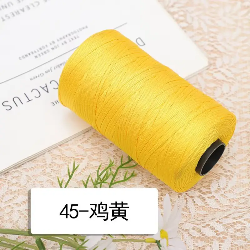 mercerized cotton linen light body ice silk flat belt line diy hand-woven hook hook spring and summer cool hat cushion wool