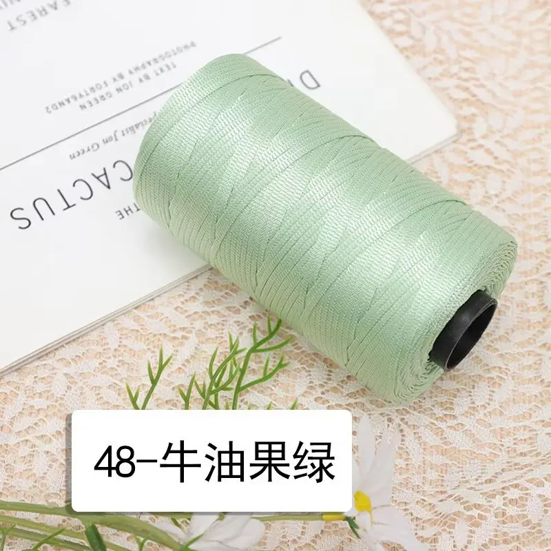 mercerized cotton linen light body ice silk flat belt line diy hand-woven hook hook spring and summer cool hat cushion wool