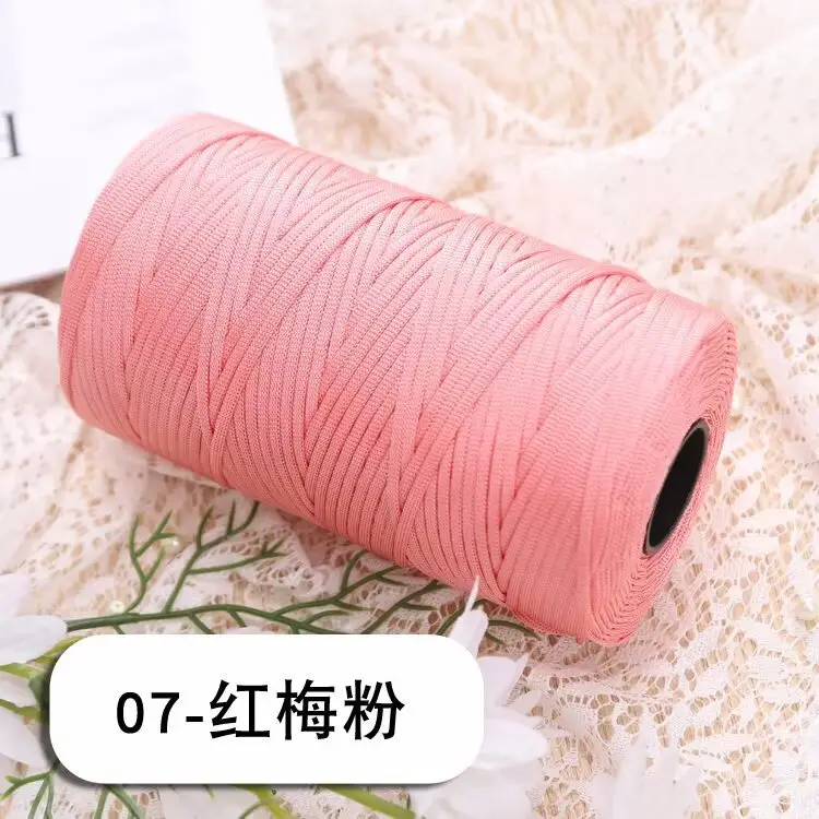 mercerized cotton linen light body ice silk flat belt line diy hand-woven hook hook spring and summer cool hat cushion wool