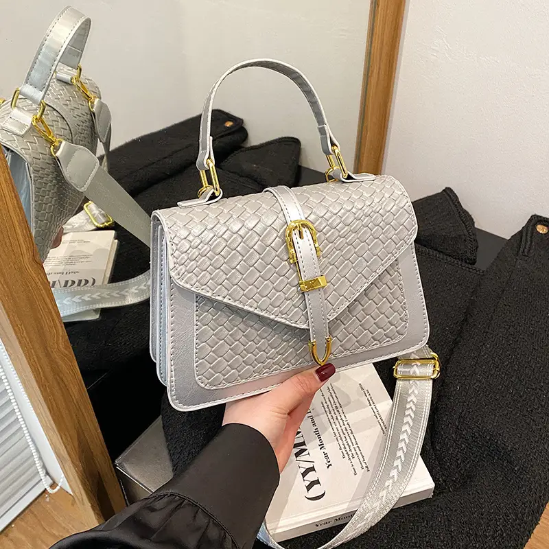 White Woven Korean Belt Bag 2025 Casual Shoulder Crossbody - Image 6