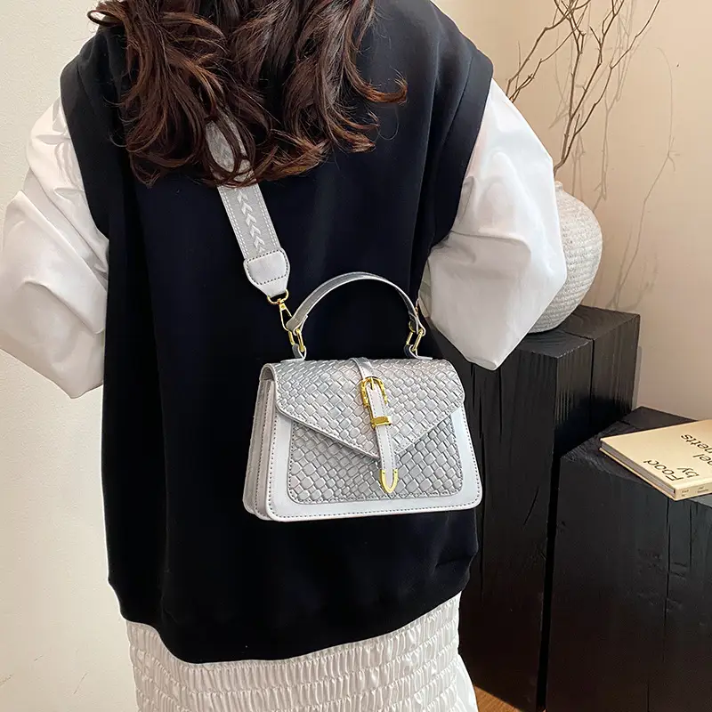 White Woven Korean Belt Bag 2025 Casual Shoulder Crossbody - Image 9
