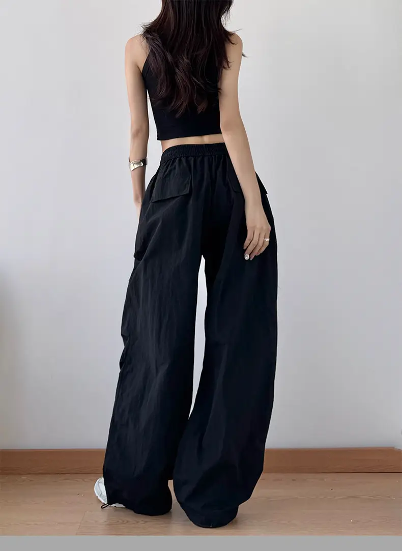 2025 Red Wide Leg Pants Hiphop Loose Casual — feature 10