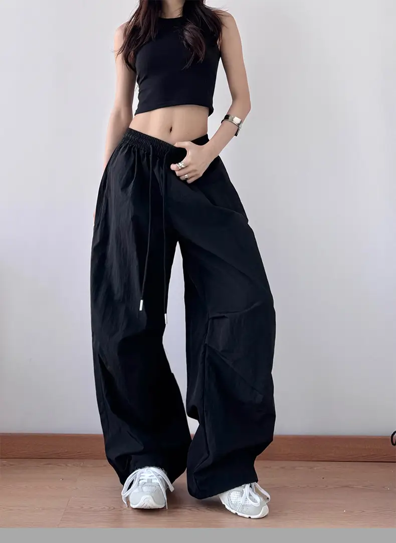 2025 Red Wide Leg Pants Hiphop Loose Casual — feature 11