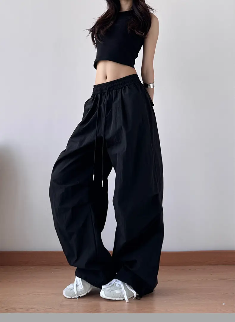 2025 Red Wide Leg Pants Hiphop Loose Casual — feature 12