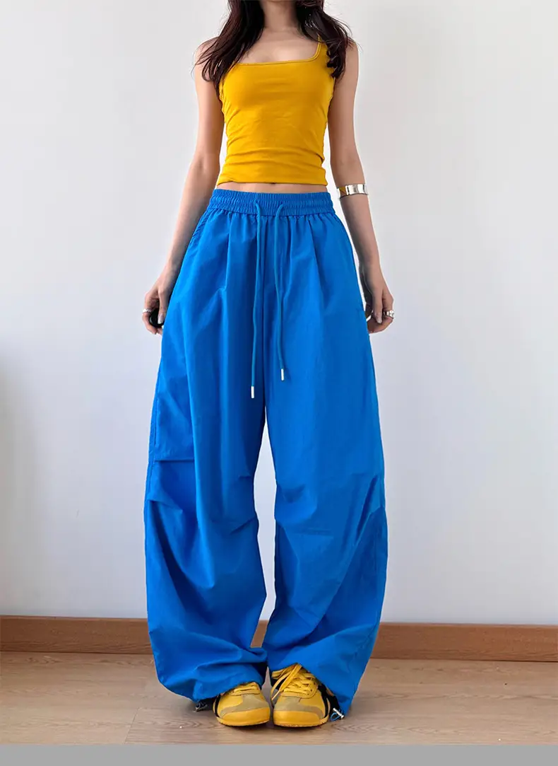 2025 Red Wide Leg Pants Hiphop Loose Casual — feature 2