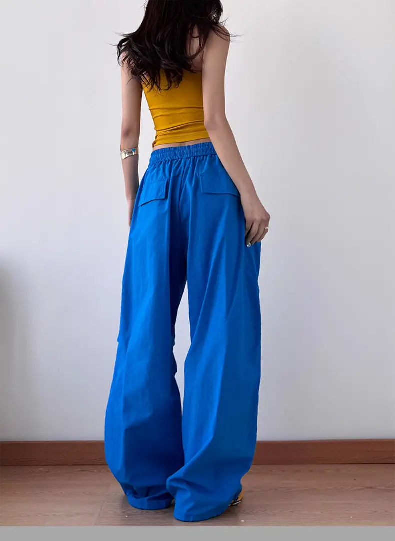 2025 Red Wide Leg Pants Hiphop Loose Casual — feature 3