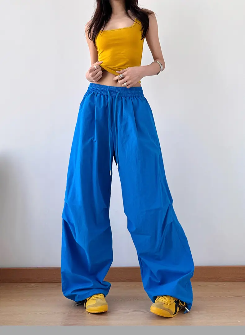 2025 Red Wide Leg Pants Hiphop Loose Casual — feature 4