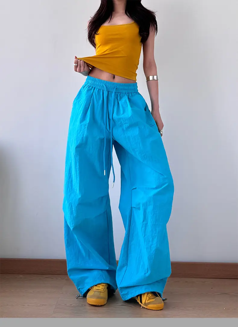 2025 Red Wide Leg Pants Hiphop Loose Casual — feature 5