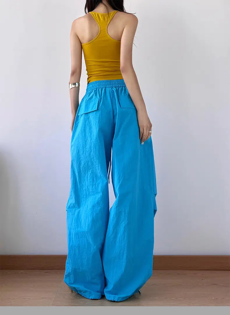 2025 Red Wide Leg Pants Hiphop Loose Casual — feature 6