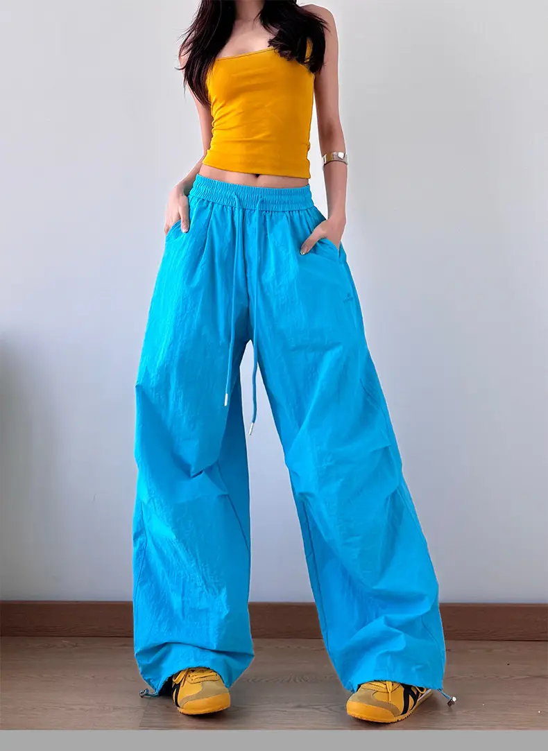2025 Red Wide Leg Pants Hiphop Loose Casual — feature 8