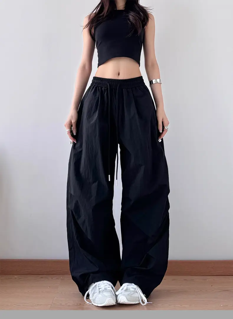 2025 Red Wide Leg Pants Hiphop Loose Casual — feature 9