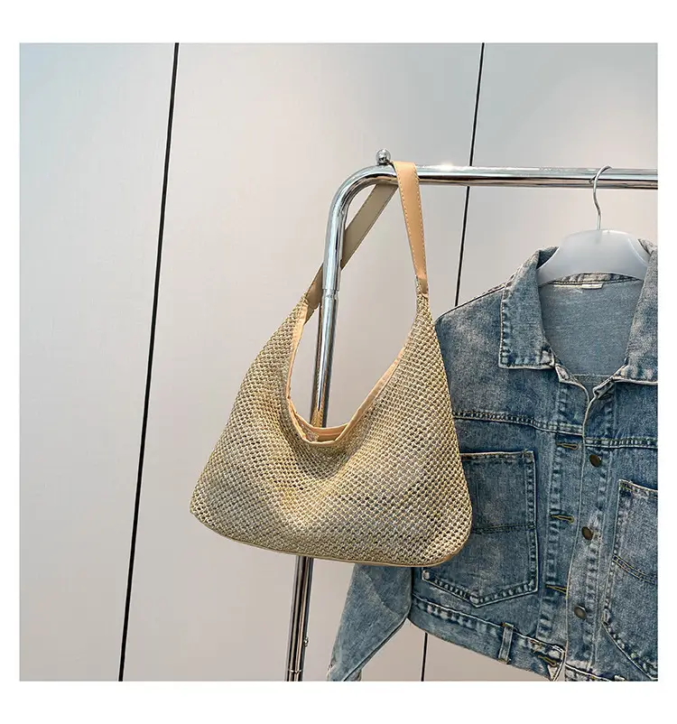 Women's Vintage Straw Shoulder Bag Large Capacity Vintage Tote — feature 22