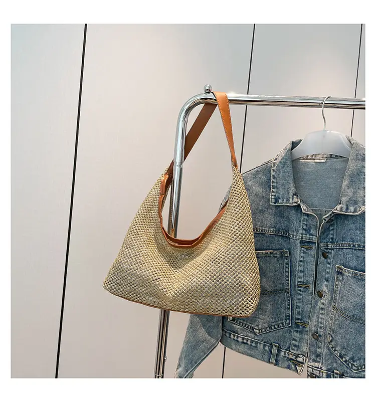 Women's Vintage Straw Shoulder Bag Large Capacity Vintage Tote — feature 23